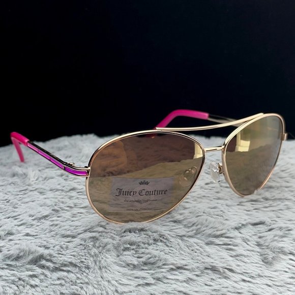 Juicy Couture Gold Frame / Pink Arms Aviator NWT - Picture 4 of 10